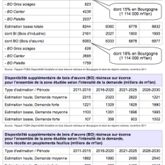 Le rapport FCBA de novembre 2011 est intitulé : « Disponibilité forestière en bois d'oeuvre résineux en Bourgogne et dans les régions voisines »